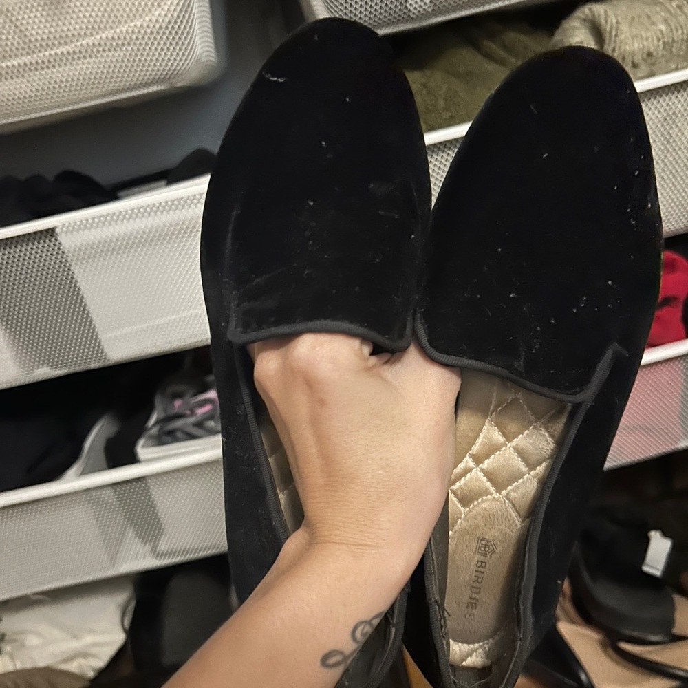 Birdies Black Flats & Loafers with Soft Material and Rounded Toe